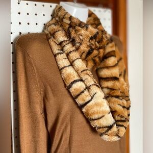 Tiger Stripe Faux Fur Infinity Scarf